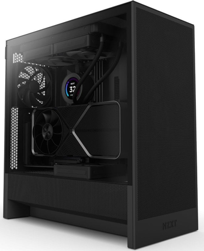 Kuti kompiutri NZXT H5 Flow, Mid Tower, me xham t’temperum, e zezë