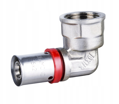 Bërryl PEX Diamond Press, 25mm x 3/4", bronz i nikluar, femën