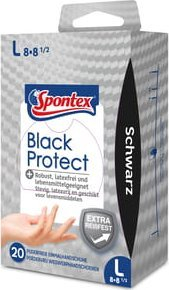 Doreza nitrili Spontex Black Protect, 20 copë, masa L, të zeza