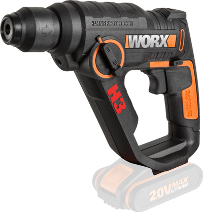 Çekiç stërvitës me bateri Worx WX390.9, 20V, SDS Plus, i zi