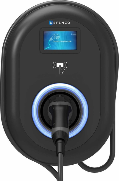 Karikues muri për makinë elektrike Defenzo Wallbox AC22 Smart, 22kW, me ekran, i zi