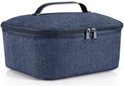 Çantë termike Reisenthel Medium Coolerbag Pocket, izolim alumini, herringbone, blu e errët