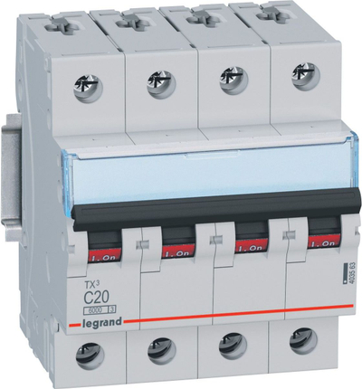 Automatik mbrojtës Legrand TX3 S304 C20, 20A, 6kA, gri