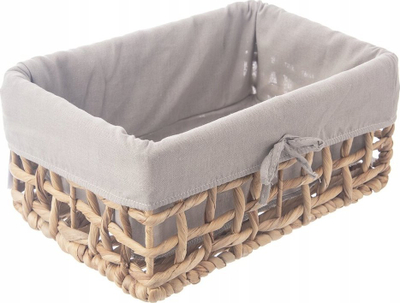Shportë organizimi Orion Storage Basket Natural, 30.5x20.5x15 cm, me mbulesë stofi gri