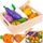 Set lodrash druri për prerje frutash dhe perimesh Z23543, me thikë loje, me kuti ruajtëse, shumëngjyrësh