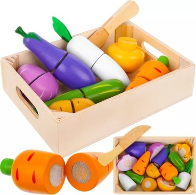 Set lodrash druri për prerje frutash dhe perimesh Z23543, me thikë loje, me kuti ruajtëse, shumëngjyrësh