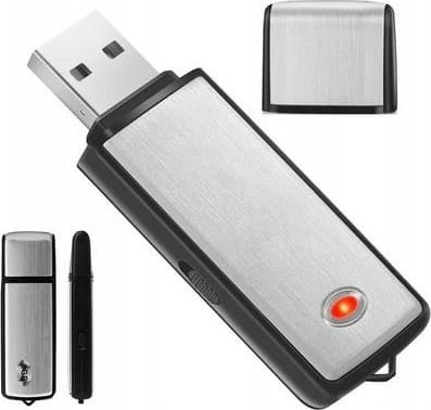Мини регистратор на звук USB, пендрајв, вградена меморија, црн