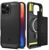 Mbulesë telefoni Spigen Rugged Armor MagSafe, për iPhone 17 Pro, e zezë