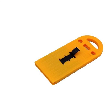 Skreper për logo pa markë, 10cm, trup plastik, i verdhë
