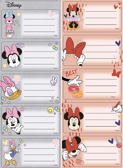 Etiketa për fletore Beniamin Minnie Mouse, vetëngjitëse, shumëngjyrëshe