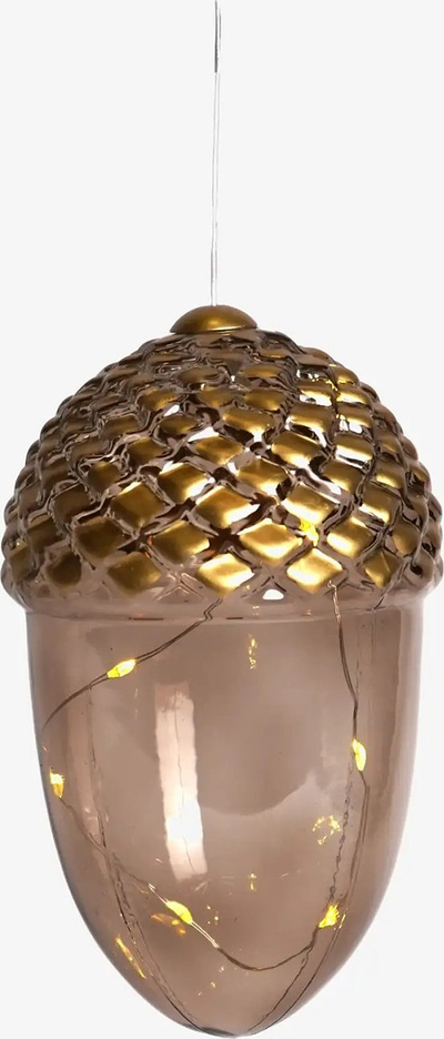 Dekor LED Celina Acorn, 16 cm, xham ngjyrë lisi të errët, ari