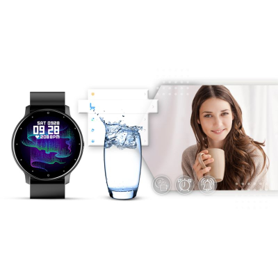 Orë inteligjente Giewont GW120-2 Pro, Bluetooth, me ekran me prekje, e zezë
