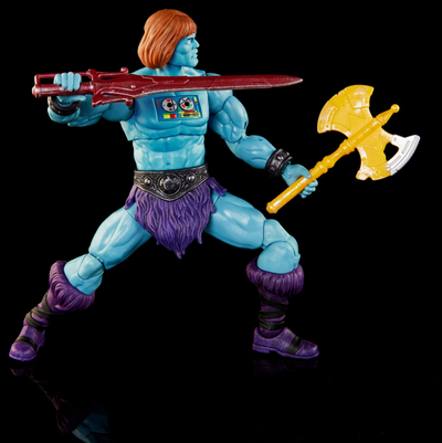 Figurë aksioni Mattel Masters of the Universe Origins Faker, 18 cm, shumë pika artikulimi, blu
