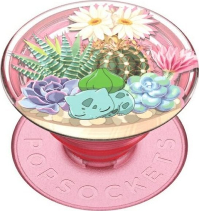 Mbajtëse telefoni PopSockets Bulbasaur Terrarium PopGrip, me ngjitës, shumëngjyrësh