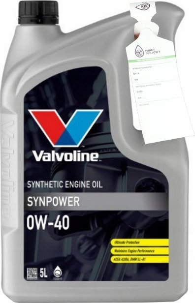 Vaj motori Valvoline SynPower 872589, 0W-40, bidon 5 litra