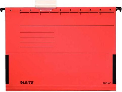 Dosje pezulluese Leitz Alpha 19860025, format A4, ngjyrë e kuqe