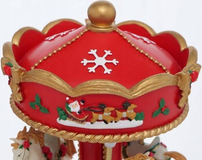 Kuti muzikore Krishtlindjesh JOLYNA, karusel, 17cm, LED, e kuqe