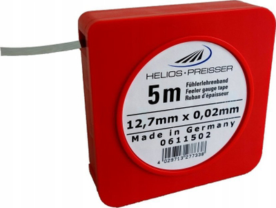 Shirit matës trashësie Helios Preisser 0611502, 5m, 0.02mm, i kuq