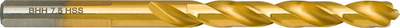 Spiral metalik Baildon DIN 338 RN, 7.5 mm, HSS TiN, bisht me 3 faqe