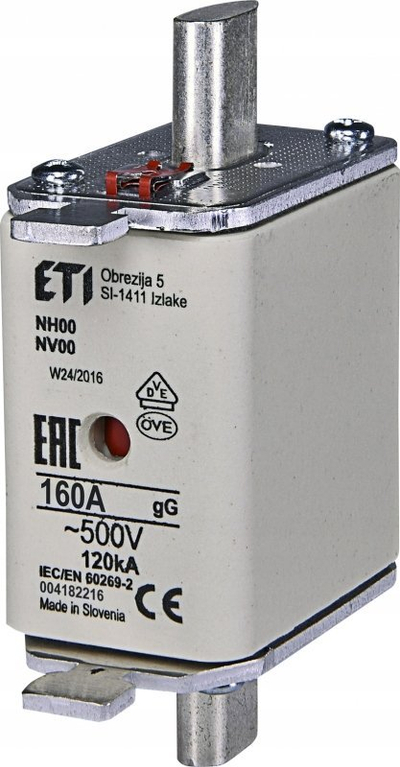 Siguresë ETI NH00 gG, 125A, 400V, e bardhë