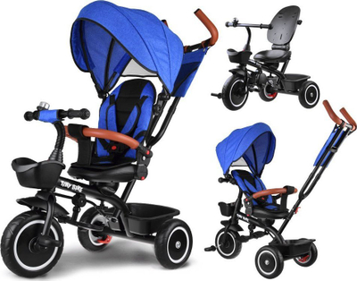 Tricikël për kalamaj Tiny Bike SP0650, 3 në 1, me tendë, blu