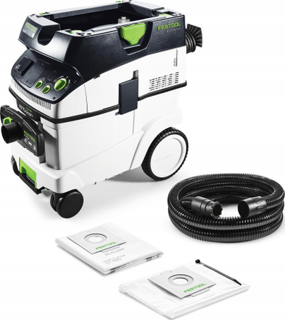 Aspirator industrial Festool CTL 36 E AC 574960, 1200W, depozitë 34L, i bardhë