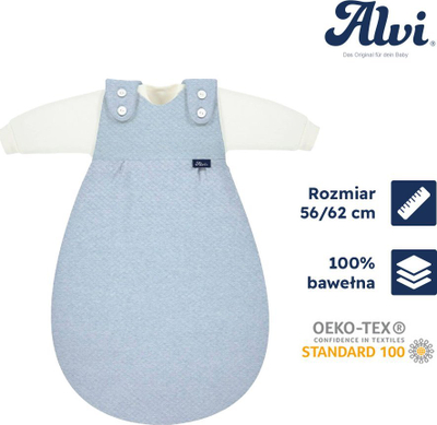 Qese gjumi për bebe Alvi Baby Mäxchen, 3 pjesë, përmasat 56/62, ngjyrë aqua