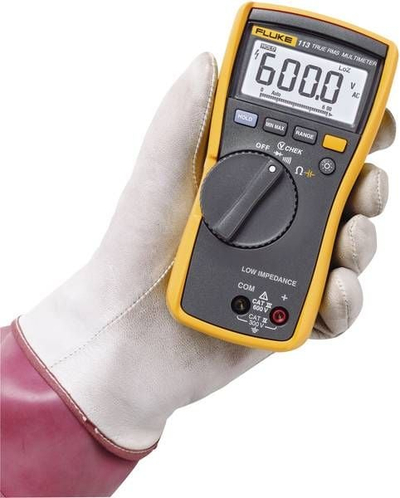 Multimetër dixhital dorak Fluke 113, True RMS, 600V, i verdhë