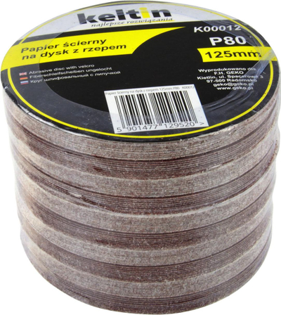 Disk lëmimi Keltin Aluminium Oxide, 125mm, P60, me Velcro