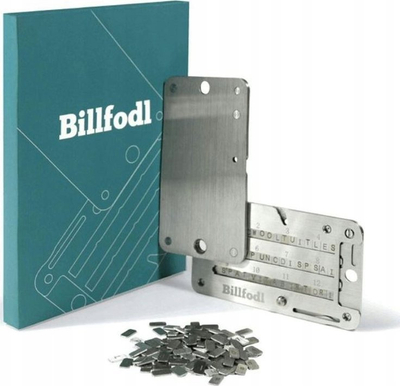 Portofol rezervë kripto Billfodl, çelik inox, që s’e kap as zjarri as uji, ngjyrë argjendtë
