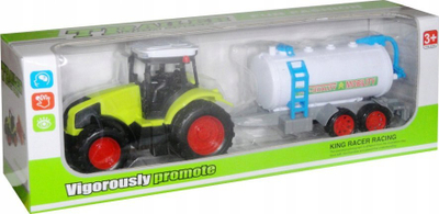 Lodër traktor me rimorkio Mobility, plastikë, për kalamaj 3+, jeshile e bardhë