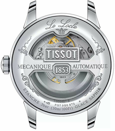 Orë për meshkuj Tissot Le Locle Powermatic 80 Open Heart T006.407.16.033.01, kafe/argjendtë