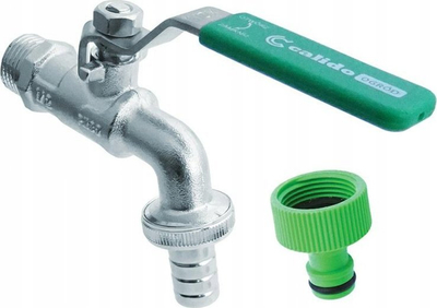 Rubinet oborri Calido Frostproof, 3/4", metalik, me dorezë jeshile