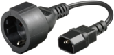 Kabllo rryme MicroConnect PE130075, adaptor C14 në Schuko, 0.23m, e zezë
