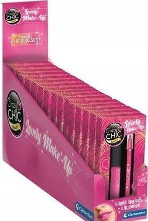 Set kozmetik për buzë Clementoni Crazy Chic Pink Power, lip gloss dhe laps buzësh, për vajza