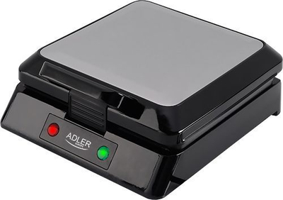 Pajisje për waffle Adler AD 3036, 1500 W, e zezë/argjendtë
