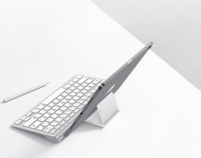 Tastierë wireless Omoton KB088, Bluetooth, me mbajtëse tableti, argjendtë