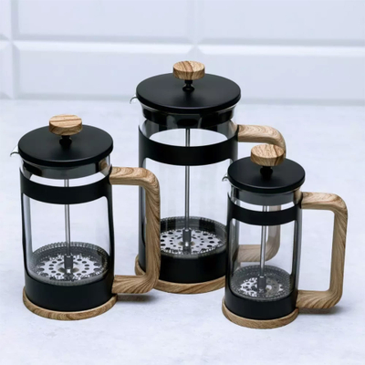 French press për kafe dhe çaj Klausberg, 600ml, xham borosilikat, i zi