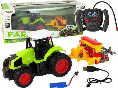 Traktor lodër me telekomandë Leantoys, R/C 1:16, me baler, i gjelbër