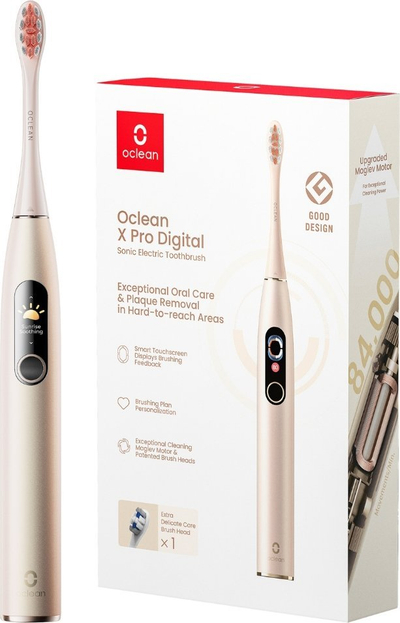 Furçë dhëmbësh elektrike Oclean X Pro Digital, me ekran inteligjent, bateri 30 ditë, ngjyrë ari