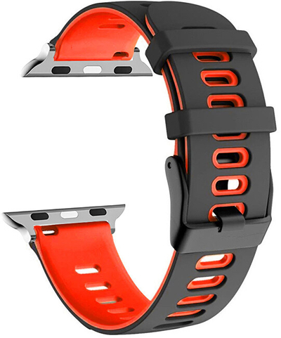 Rrip silikoni 4wrist për Apple Watch 38/40/41 mm, i kuq/zi