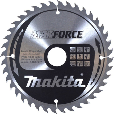 Disk sharrë rrethore Makita MAKFORCE B-32334, 180mm, 40 dhëmbë, metalik