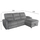 Divan qoshe me recliner SYNTHIA HM3308.03R, 246x159cm, me hapësirë ruajtjeje, gri