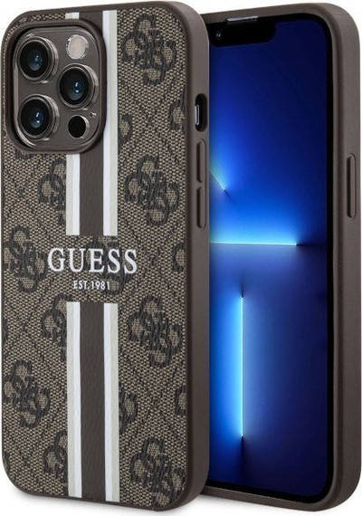 Kapak telefoni Guess GUHMP13LP4RPSW për iPhone 13 / 13 Pro, MagSafe, kafe