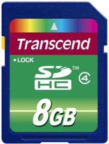 Kartë memorie Transcend SDHC, 8GB, Klasa 4 (TS8GSDHC4)
