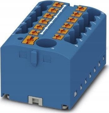 Bllok shpërndarës Phoenix Contact PTFIX 6 12X2,5 BU 3273354, përçues gjer në 2,5mm², montim në shinë DIN, blu