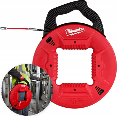 Tel për tërheqje kabllosh Milwaukee 4932472119, 30 m, 5 mm, i kuq