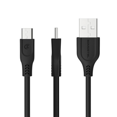 Kabllo USB SOMOSTEL SMS-BT01, 1.2m, Micro USB, 3.1A, e zezë
