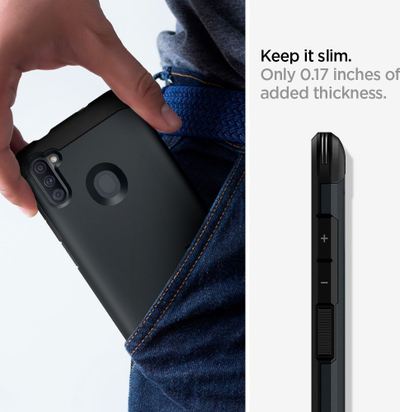 Mbrojtëse Spigen Tough Armour për Galaxy A11, e hirtë