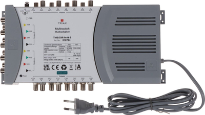 Multiswitch satelitor TRIAX TMS CKR 9x16S, 8 SAT, 1 hyrje tokësore, me furnizim energjie